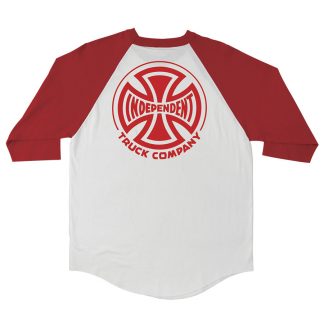Hustle 3/4 Sleeve Raglan Blanco Rojo - Pequeño