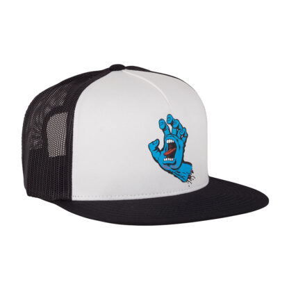 Screaming Hand Front Mesh Trucker High Profile Hat Wht/Blk OS Unisex Santa Cruz - Imagen 2